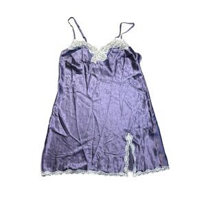 victoria's secret purple lace slip dress romantic feminine dainty plum sz m